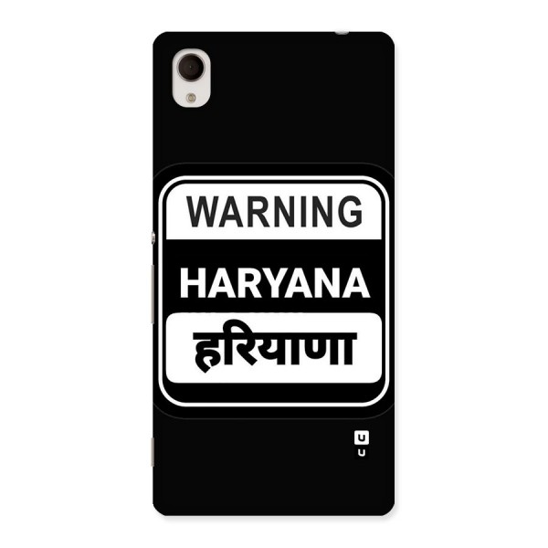 Warning Haryana Back Case for Xperia M4 Aqua