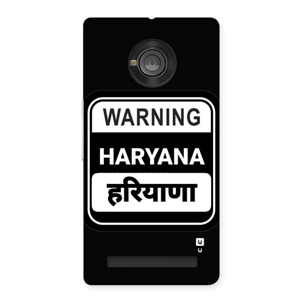 Warning Haryana Back Case for Yuphoria