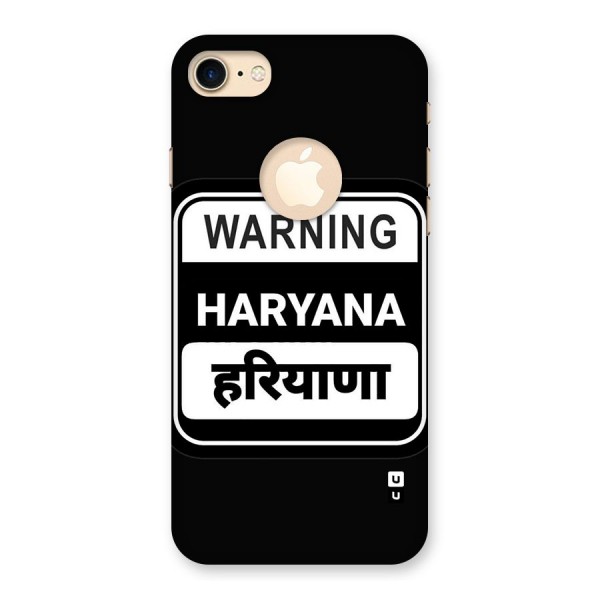 Warning Haryana Back Case for iPhone 8 Logo Cut