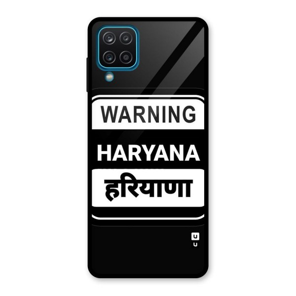 Warning Haryana Glass Back Case for Galaxy A12