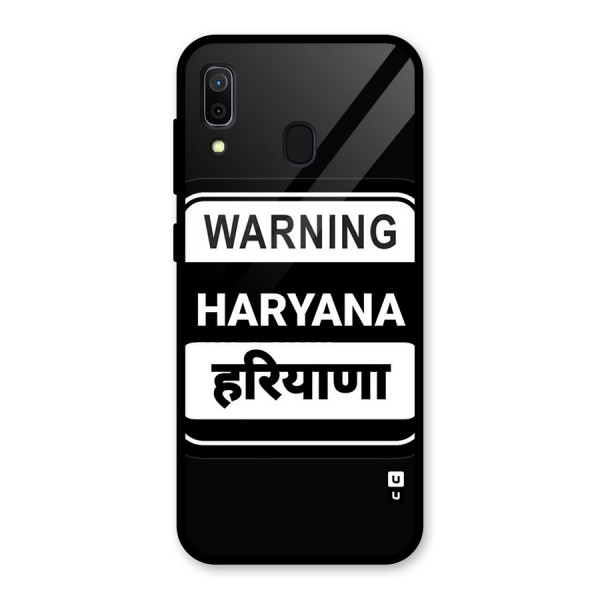 Warning Haryana Glass Back Case for Galaxy A30