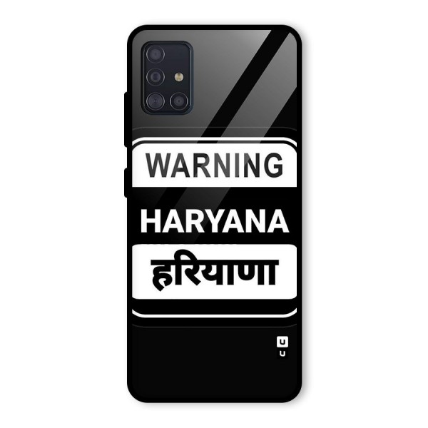 Warning Haryana Glass Back Case for Galaxy A51