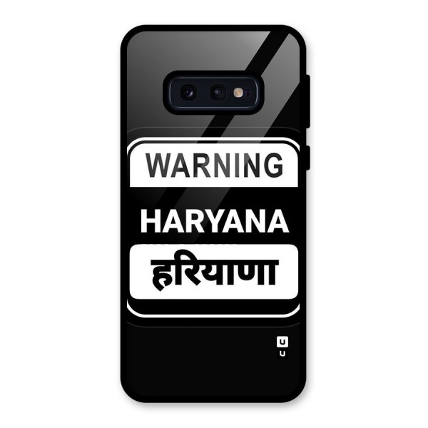 Warning Haryana Glass Back Case for Galaxy S10e