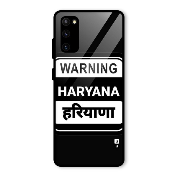 Warning Haryana Glass Back Case for Galaxy S20 FE 5G