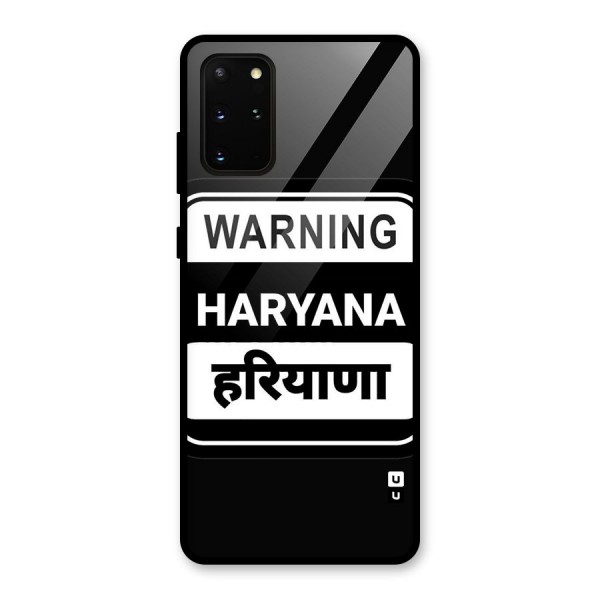 Warning Haryana Glass Back Case for Galaxy S20 Plus