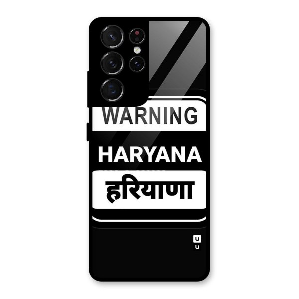 Warning Haryana Glass Back Case for Galaxy S21 Ultra 5G