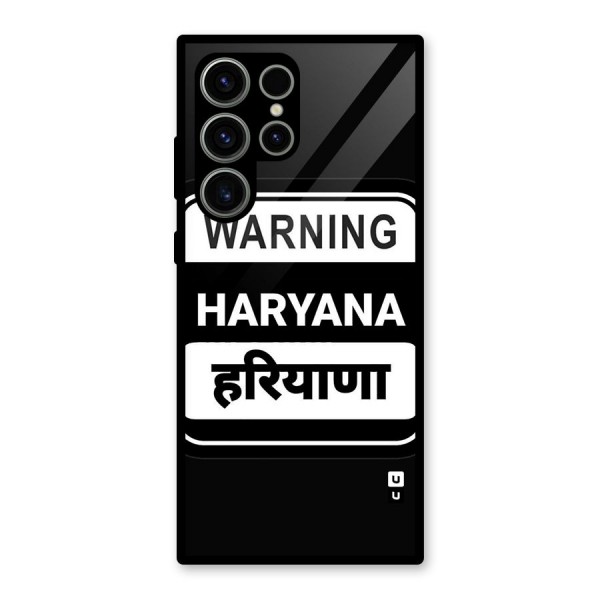 Warning Haryana Glass Back Case for Galaxy S23 Ultra