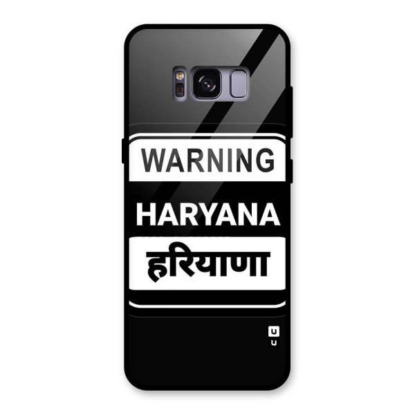 Warning Haryana Glass Back Case for Galaxy S8