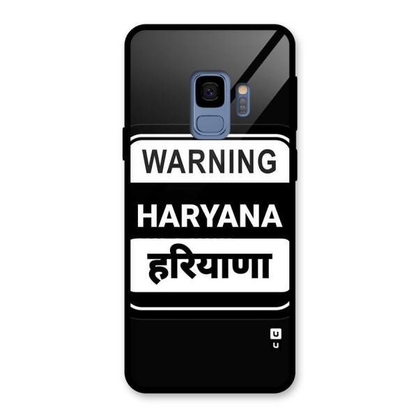 Warning Haryana Glass Back Case for Galaxy S9