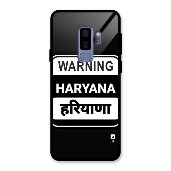 Warning Haryana Glass Back Case for Galaxy S9 Plus