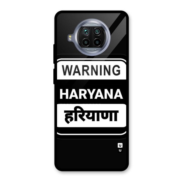 Warning Haryana Glass Back Case for Mi 10i