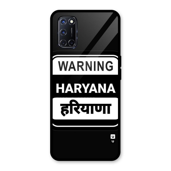 Warning Haryana Glass Back Case for Oppo A52