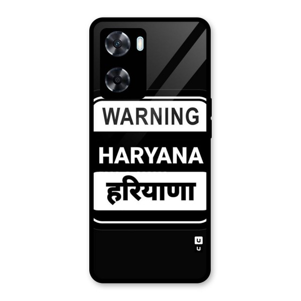 Warning Haryana Glass Back Case for Oppo A77s