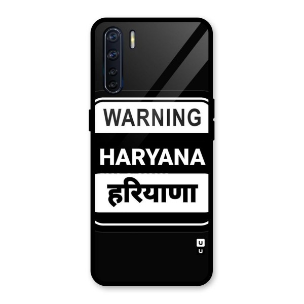 Warning Haryana Glass Back Case for Oppo F15