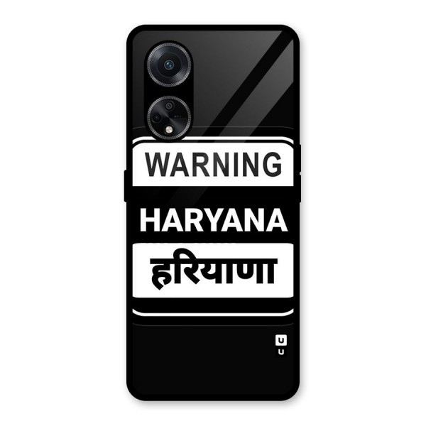 Warning Haryana Glass Back Case for Oppo F23