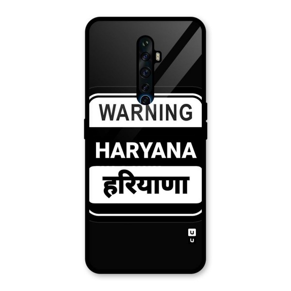 Warning Haryana Glass Back Case for Oppo Reno2 Z