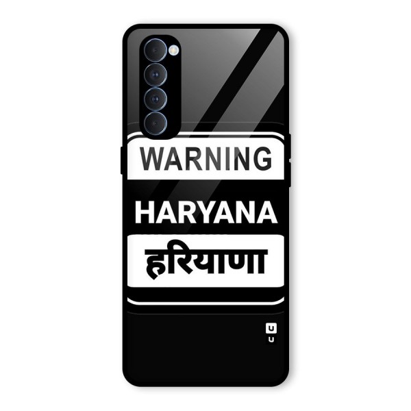 Warning Haryana Glass Back Case for Oppo Reno4 Pro