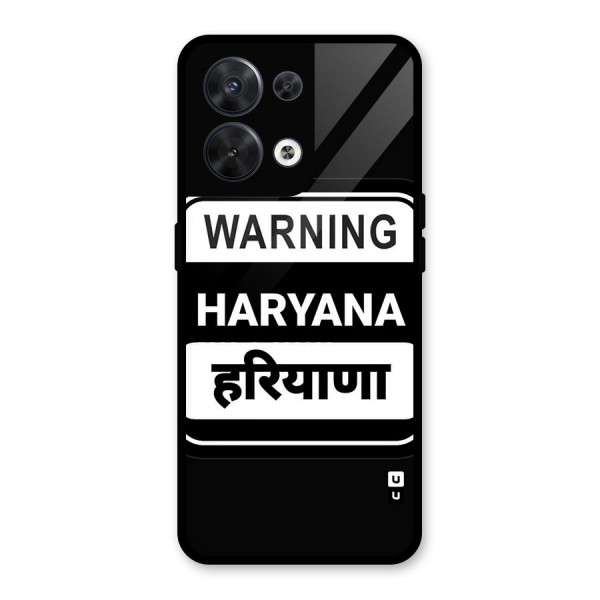 Warning Haryana Glass Back Case for Oppo Reno8 5G