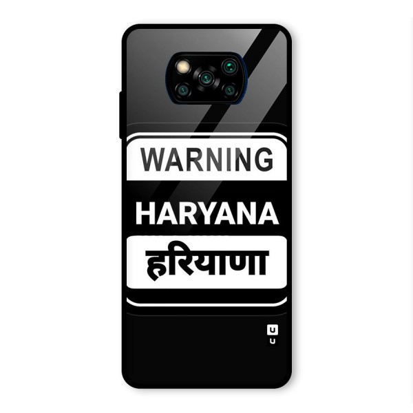 Warning Haryana Glass Back Case for Poco X3 Pro