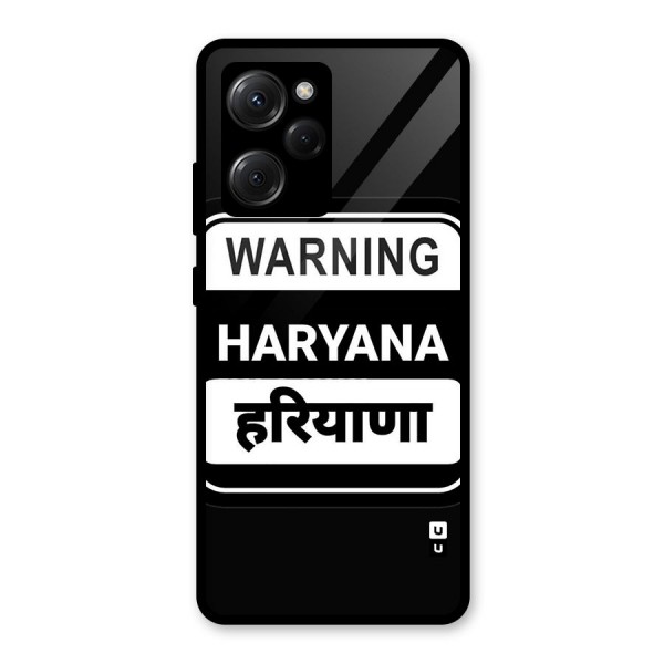 Warning Haryana Glass Back Case for Poco X5 Pro