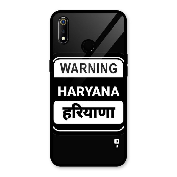 Warning Haryana Glass Back Case for Realme 3