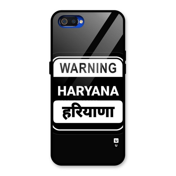 Warning Haryana Glass Back Case for Realme C2