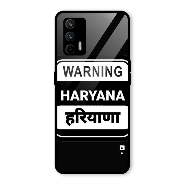 Warning Haryana Glass Back Case for Realme X7 Max