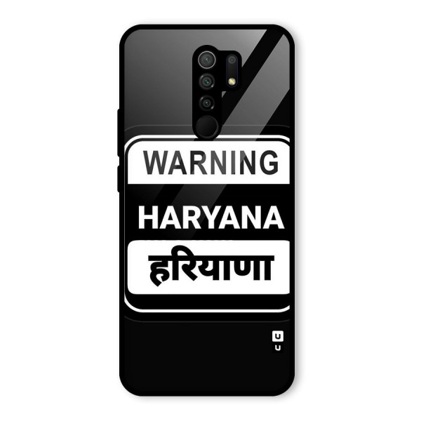 Warning Haryana Glass Back Case for Redmi 9 Prime