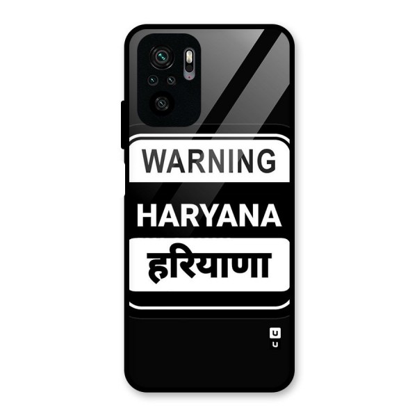 Warning Haryana Glass Back Case for Redmi Note 10