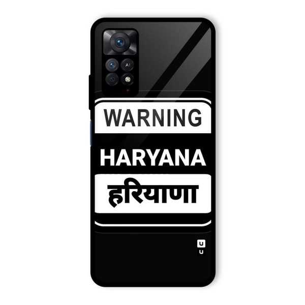 Warning Haryana Glass Back Case for Redmi Note 11 Pro