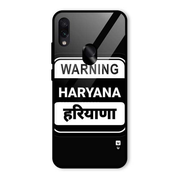 Warning Haryana Glass Back Case for Redmi Note 7