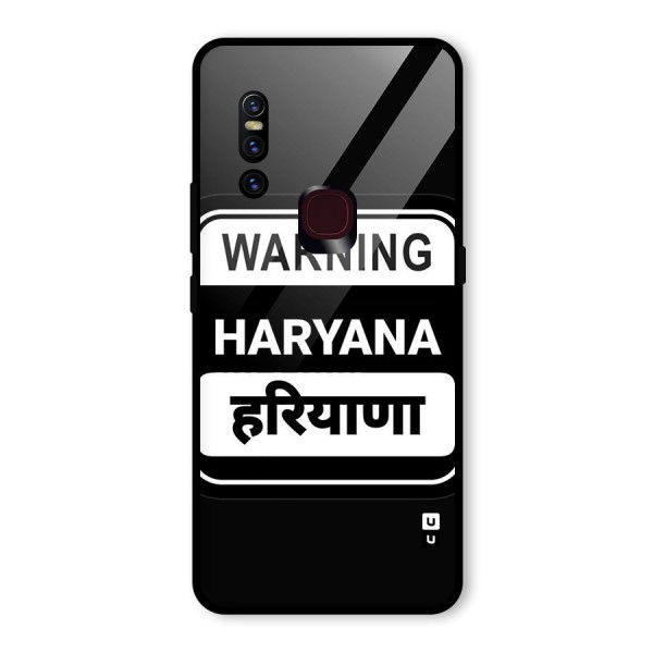 Warning Haryana Glass Back Case for Vivo V15