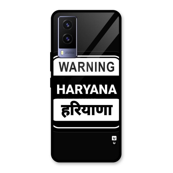 Warning Haryana Glass Back Case for Vivo V21e 5G