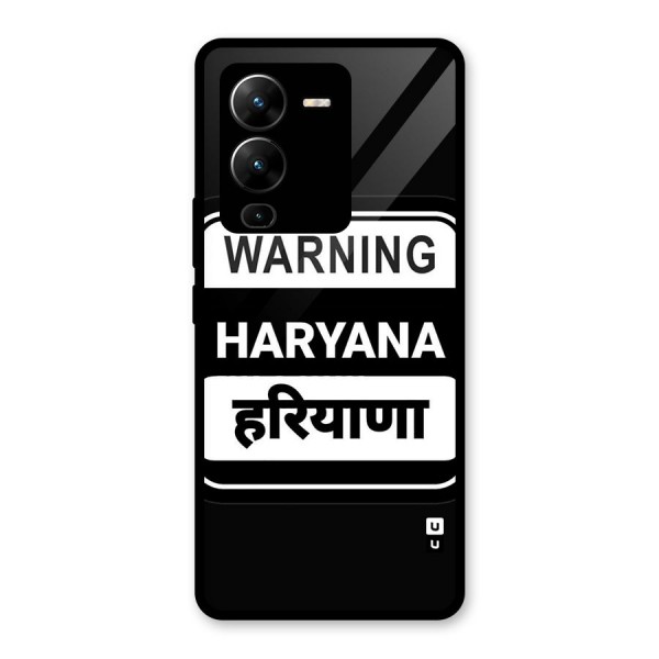 Warning Haryana Glass Back Case for Vivo V25 Pro