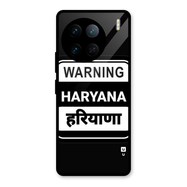 Warning Haryana Glass Back Case for Vivo X90 Pro