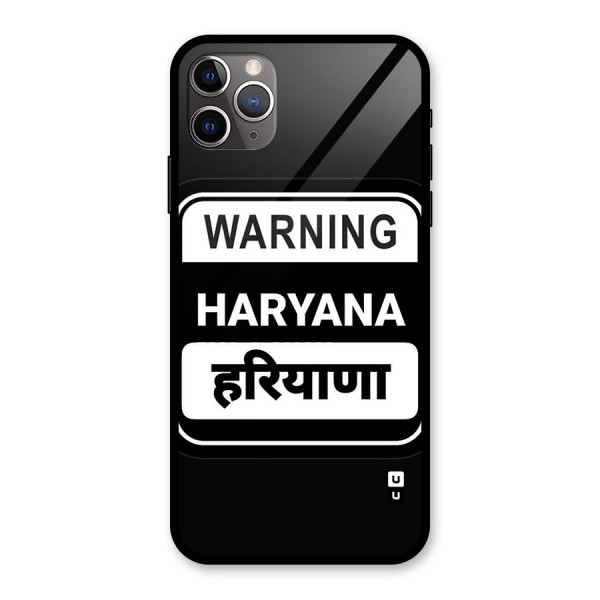 Warning Haryana Glass Back Case for iPhone 11 Pro Max