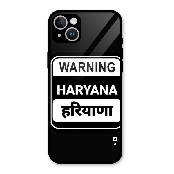 Warning Haryana Glass Back Case for iPhone 14 Plus