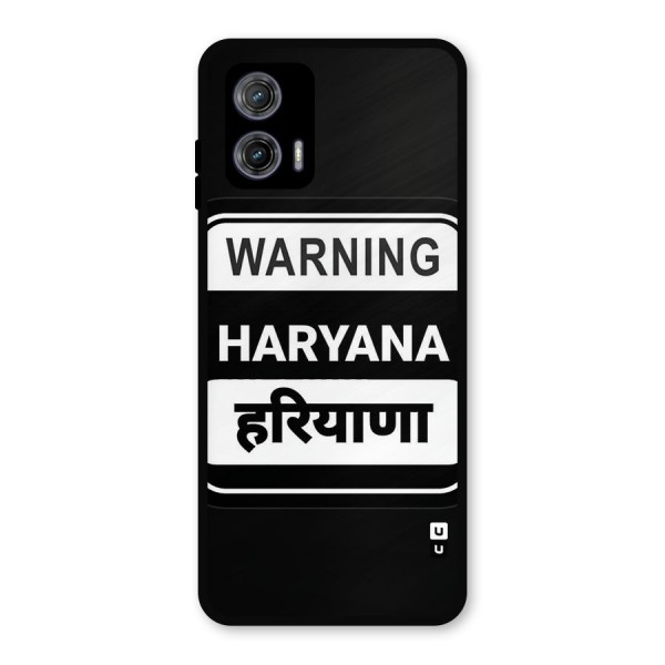 Warning Haryana Metal Back Case for Moto G73