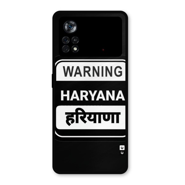 Warning Haryana Metal Back Case for Poco X4 Pro 5G