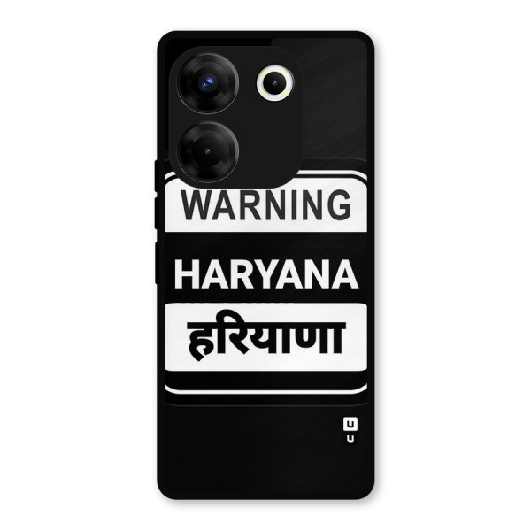 Warning Haryana Metal Back Case for Tecno Camon 20 Pro