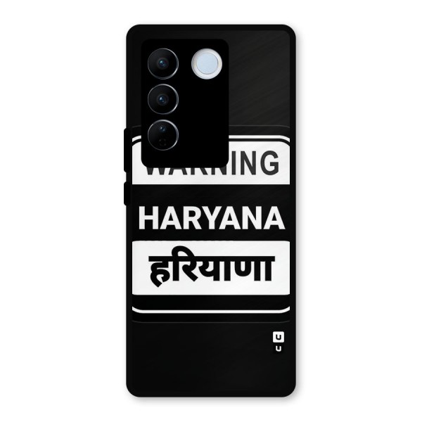 Warning Haryana Metal Back Case for Vivo V27 Pro