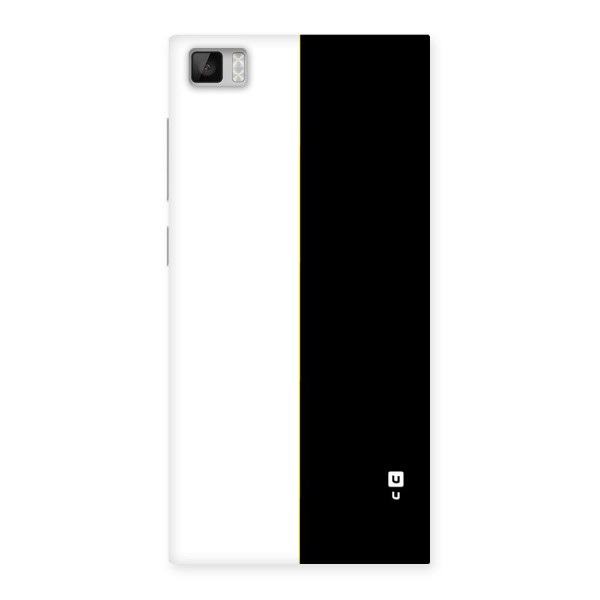 White Black Super Minimalistic Back Case for Mi3