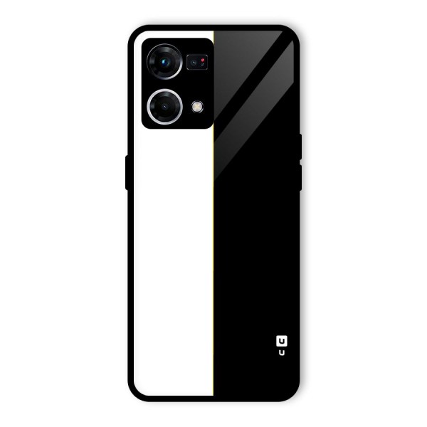 White Black Super Minimalistic Glass Back Case for Oppo F21 Pro 4G