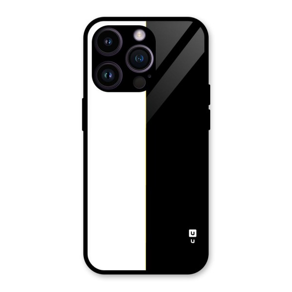 White Black Super Minimalistic Glass Back Case for iPhone 14 Pro