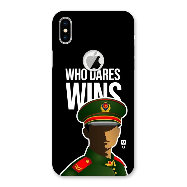 Who Dares Wins Back Case for iPhone XS Logo Cut