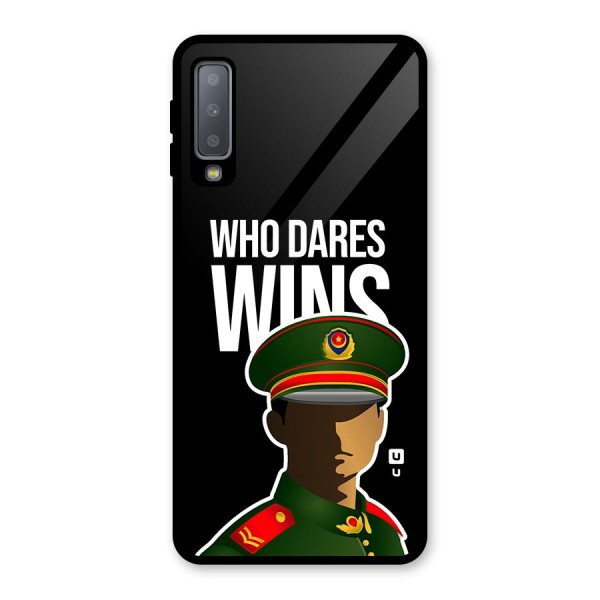 Who Dares Wins Glass Back Case for Galaxy A7 (2018)