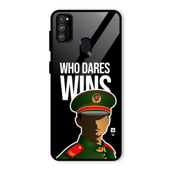 Who Dares Wins Glass Back Case for Galaxy M21