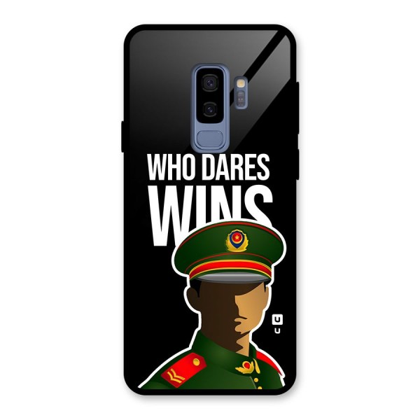 Who Dares Wins Glass Back Case for Galaxy S9 Plus