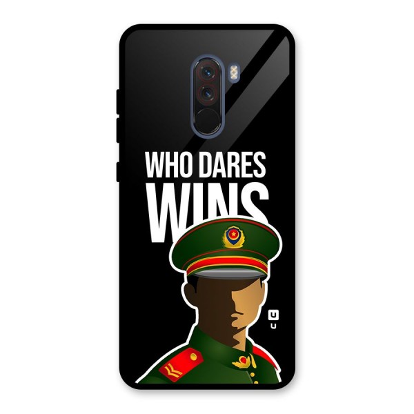 Who Dares Wins Glass Back Case for Poco F1