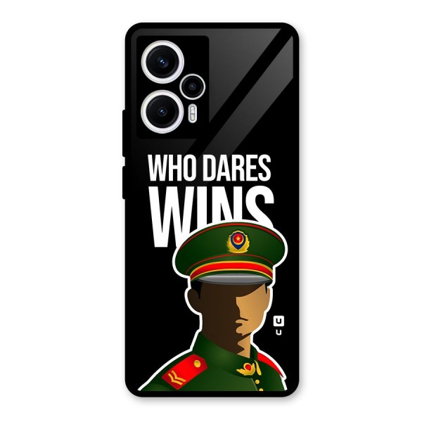 Who Dares Wins Glass Back Case for Poco F5